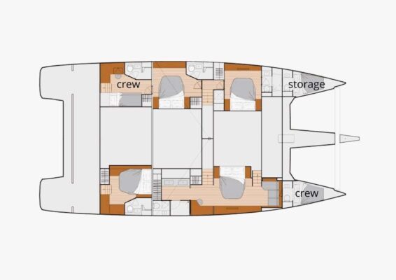 Alegria 67 for charter - Layout