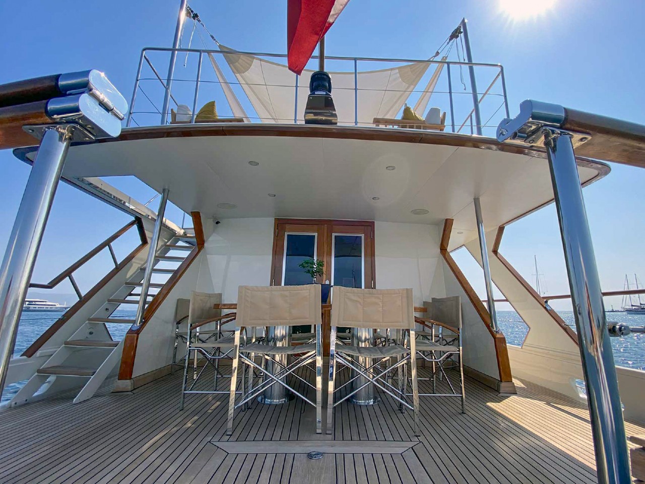 Classic yacht for charter - cockpit