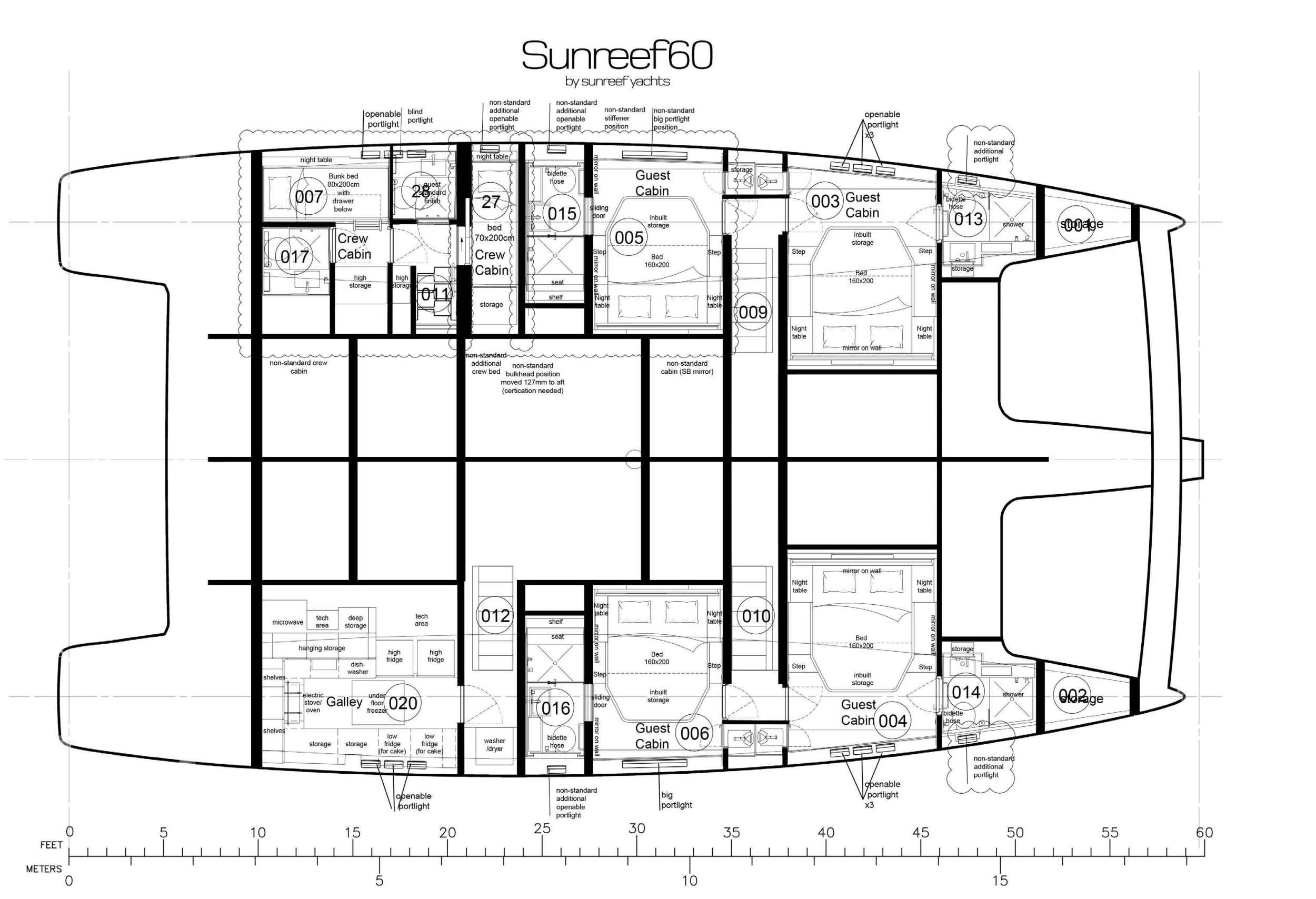 Sunreef 60 for charter - layout